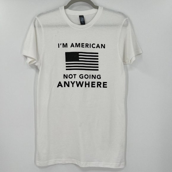 West Village Men's Patriotic Graphic T-Shirt Proud American Tee White/Black sz S - Picture 1 of 5